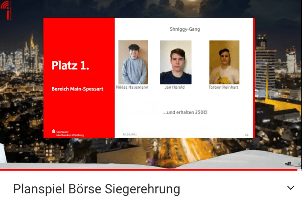 Planspiel Börse - Das Siegerteam: die Shniggy-Gang